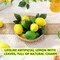 12PCS Artificial Lemon & Limes Set – Lifelike Faux Yellow & Green Fruits (3" x 2") with 10 Leaves and Woven Basket for Kitchen, Party, Table Décor, and Photography Props